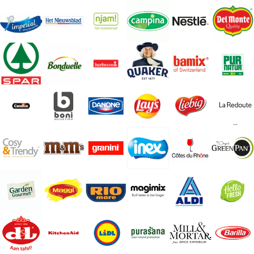 Collage logo's klanten samenwerkingen website verkleind
